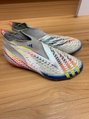 adidas White Multicolor Slip-On Athletic Shoes
